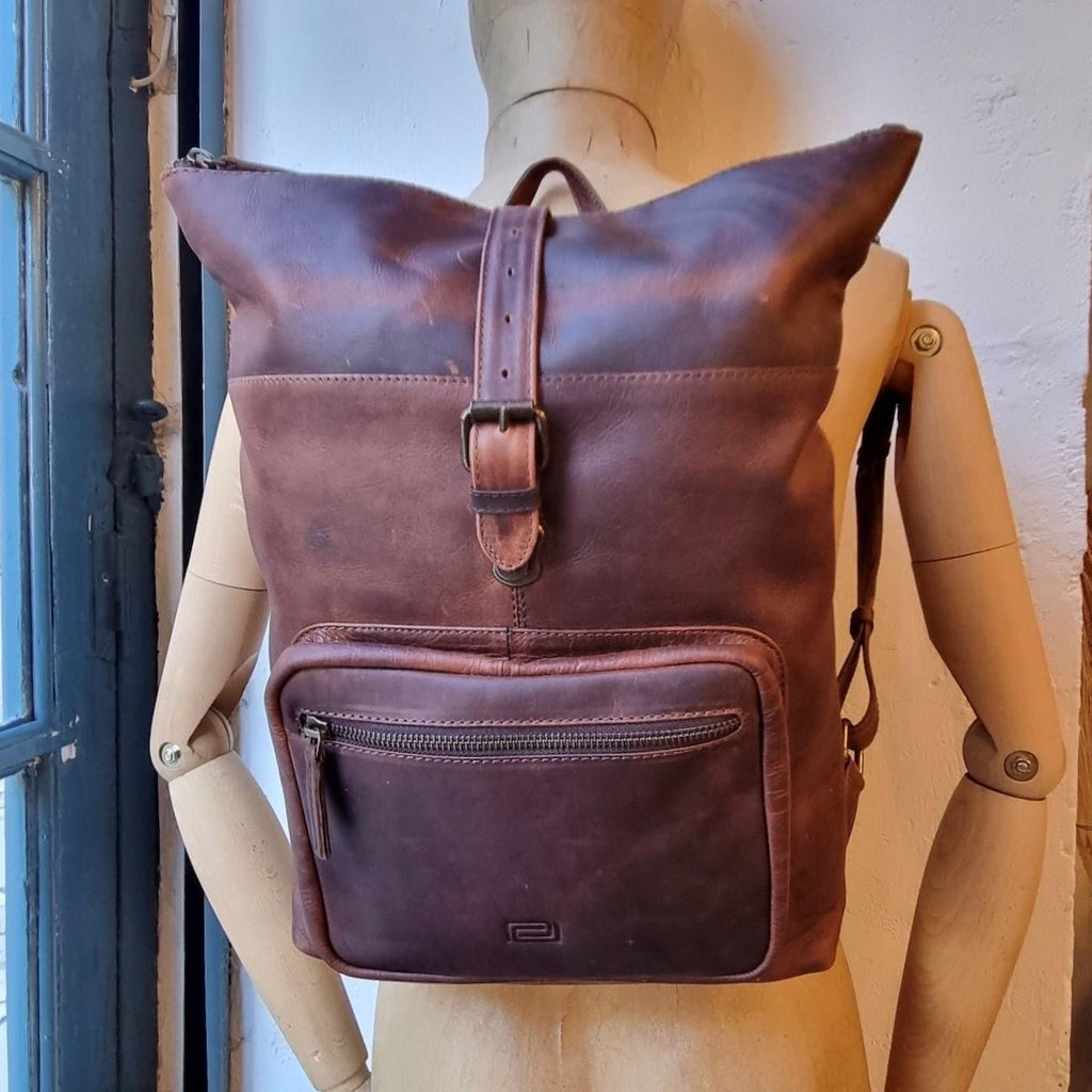 MOCHILA ENROLLABLE CUERO | CÁDIZ