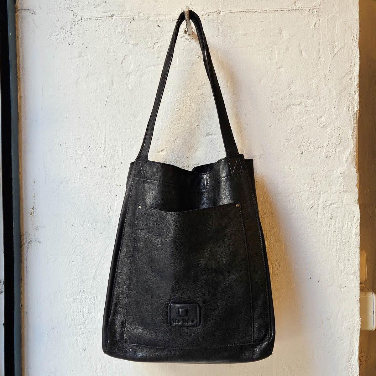 TOTE BOLSA CUERO NEGRO | CADIZ