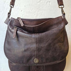 BOLSO SOLAPA CUERO MARRON | CÁDIZ
