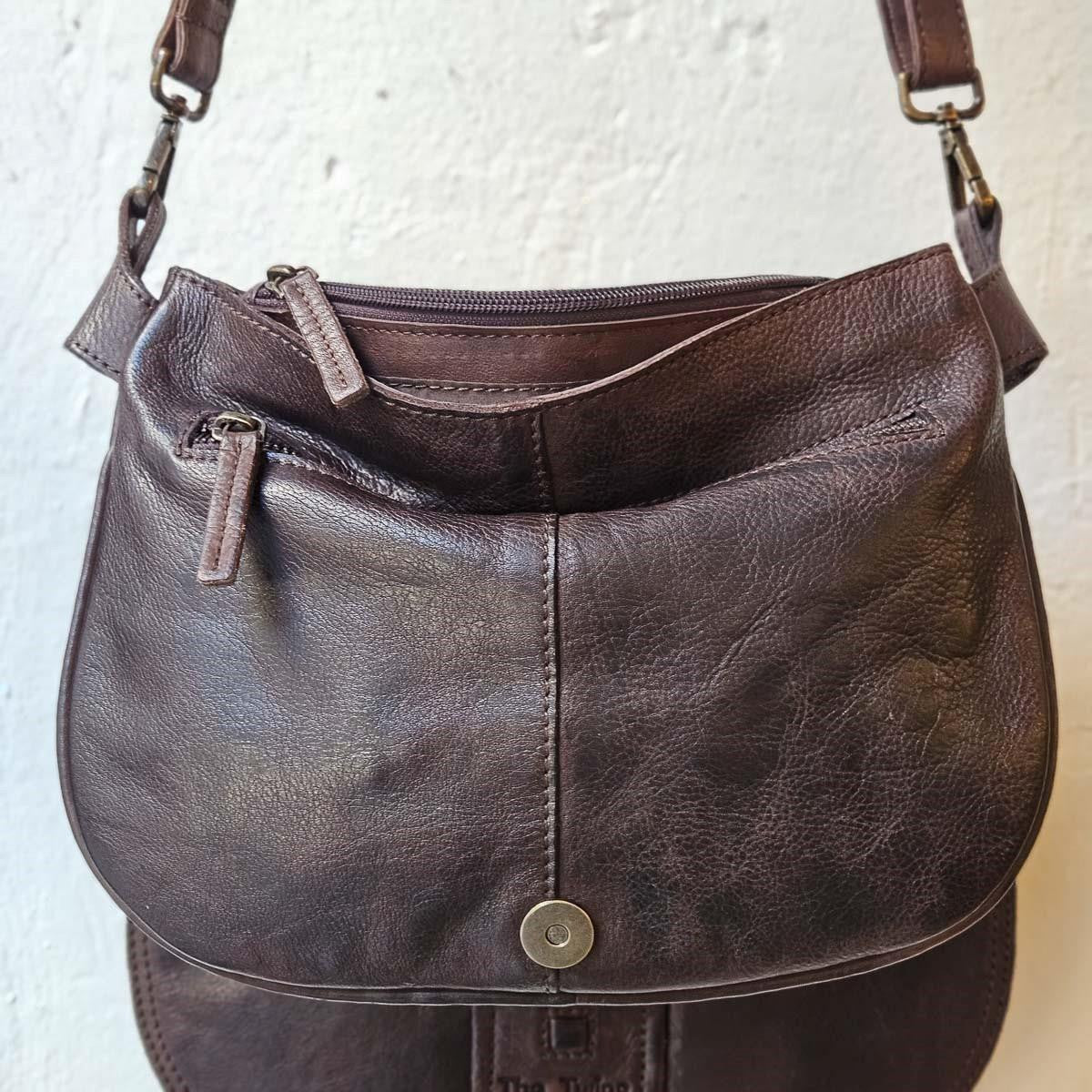 BOLSO SOLAPA CUERO MARRON | CÁDIZ
