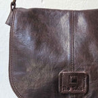BOLSO SOLAPA CUERO MARRON | CÁDIZ