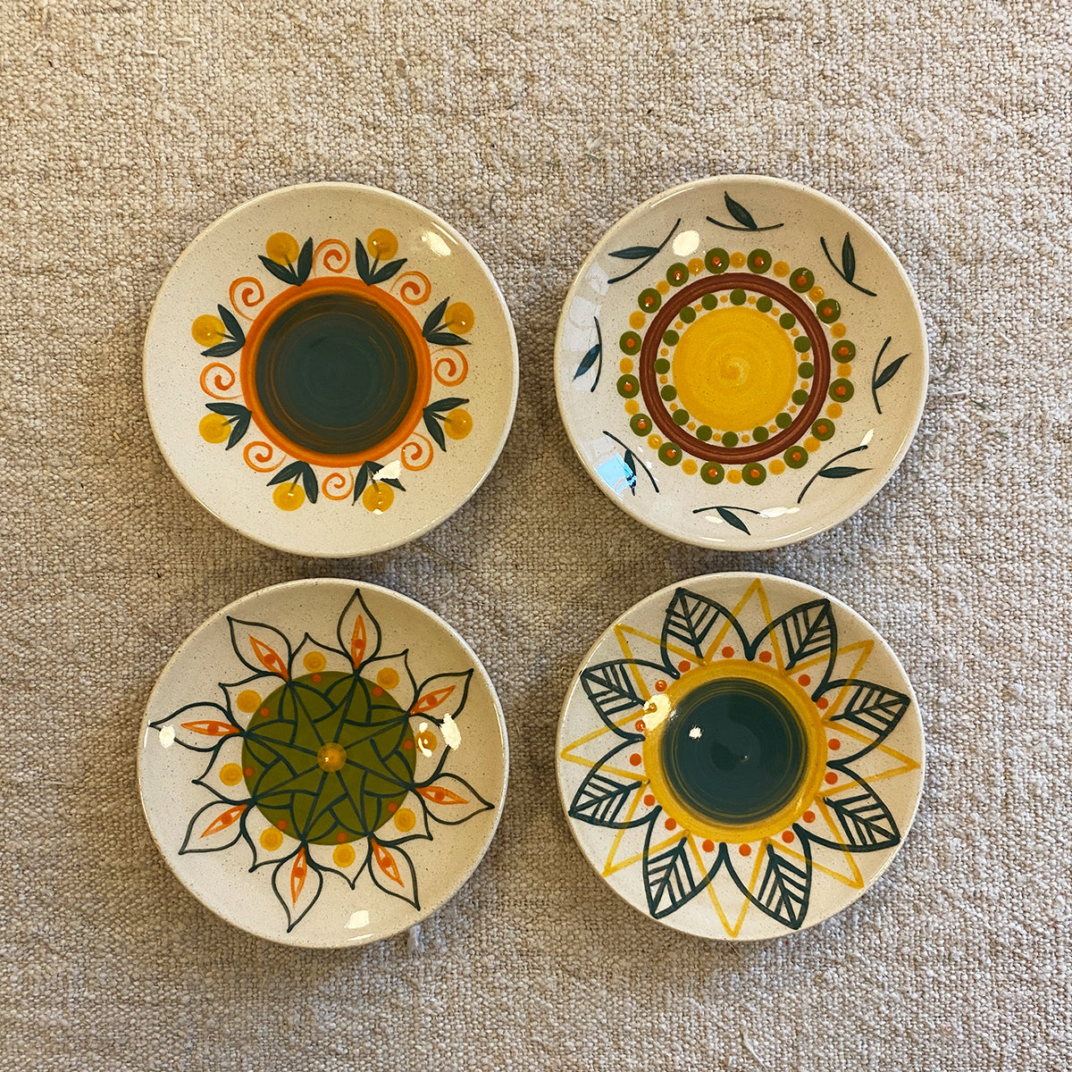 SET OF 4 DECORATED BREAD PLATES N2 | GALICIA
