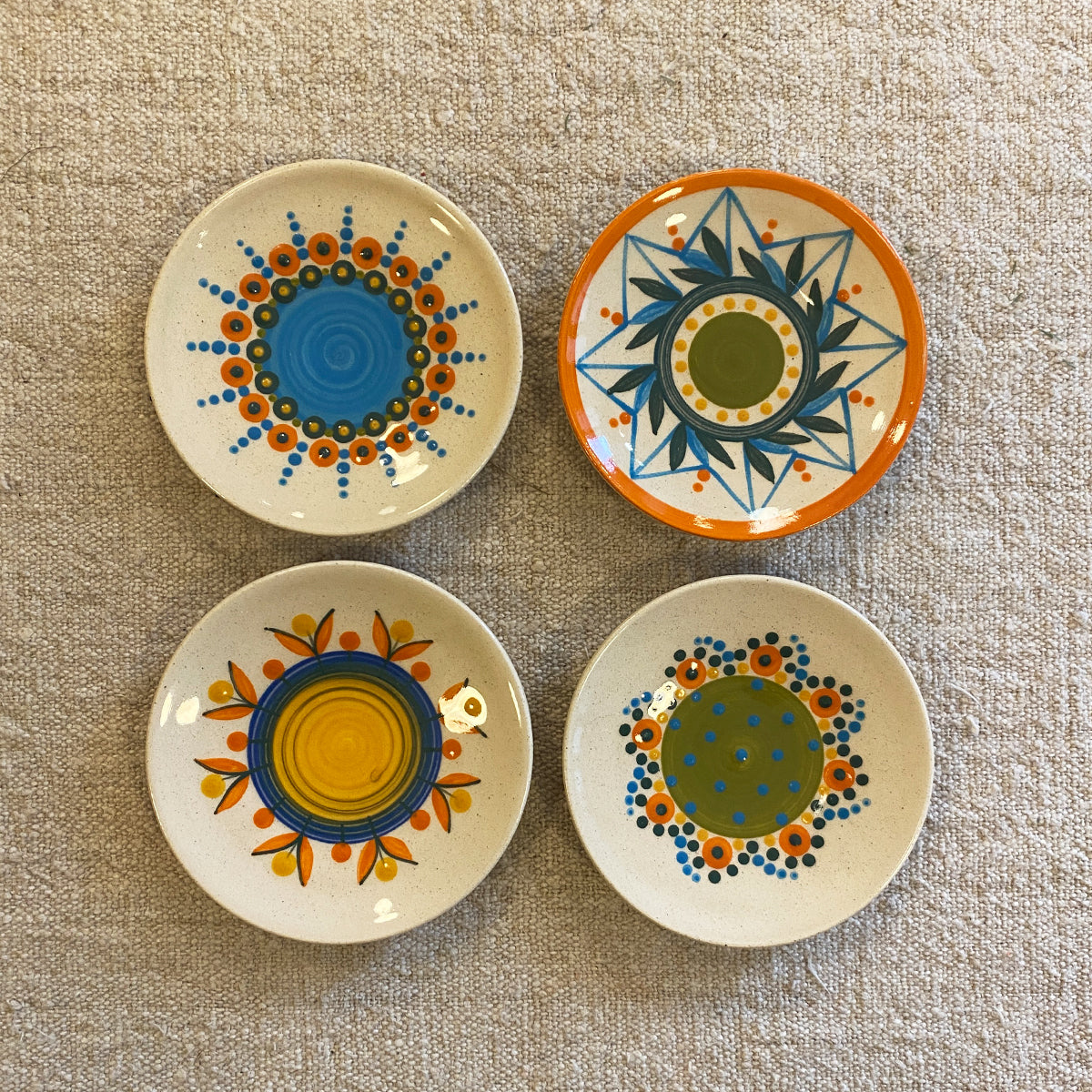 SET OF 4 DECORATED BREAD PLATES N2 | GALICIA