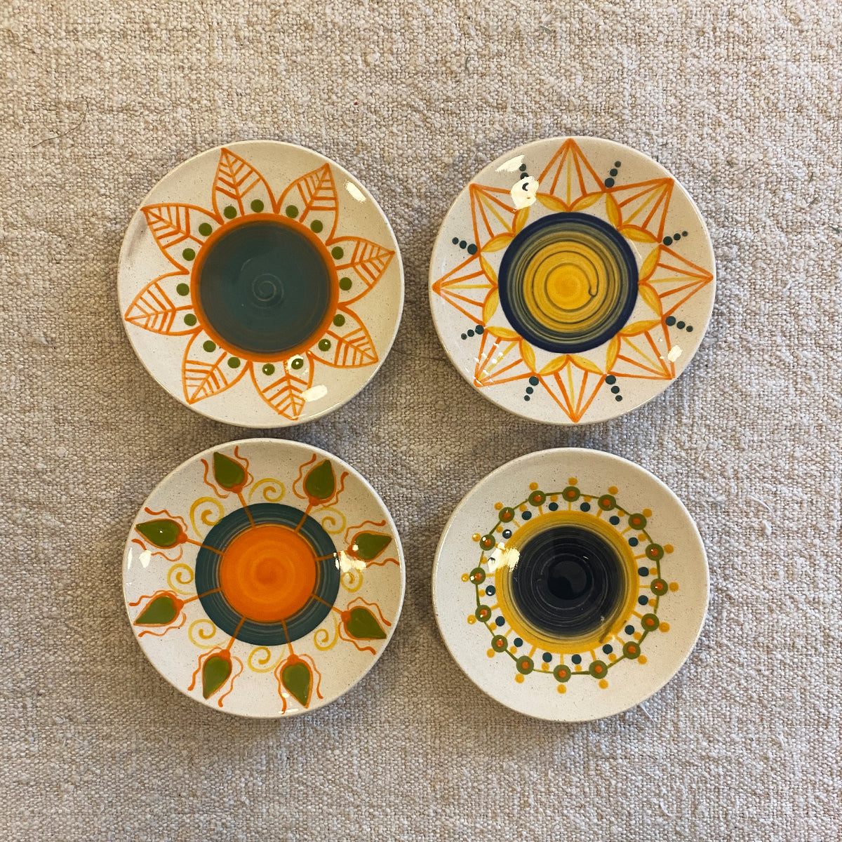 SET OF 4 DECORATED BREAD PLATES N2 | GALICIA
