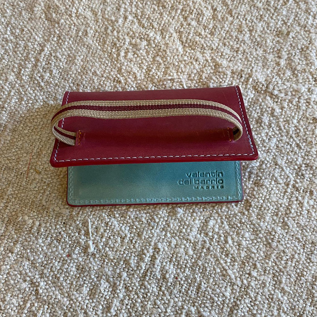 TARJETERO BURDEOS VERDE AGUA | VALENTÍN DEL BARRIO