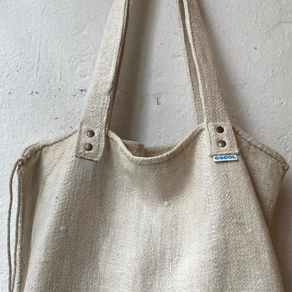 ANTIQUE LINEN COSTAL TOTE BAG