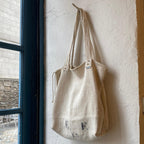 ANTIQUE LINEN COSTAL TOTE BAG