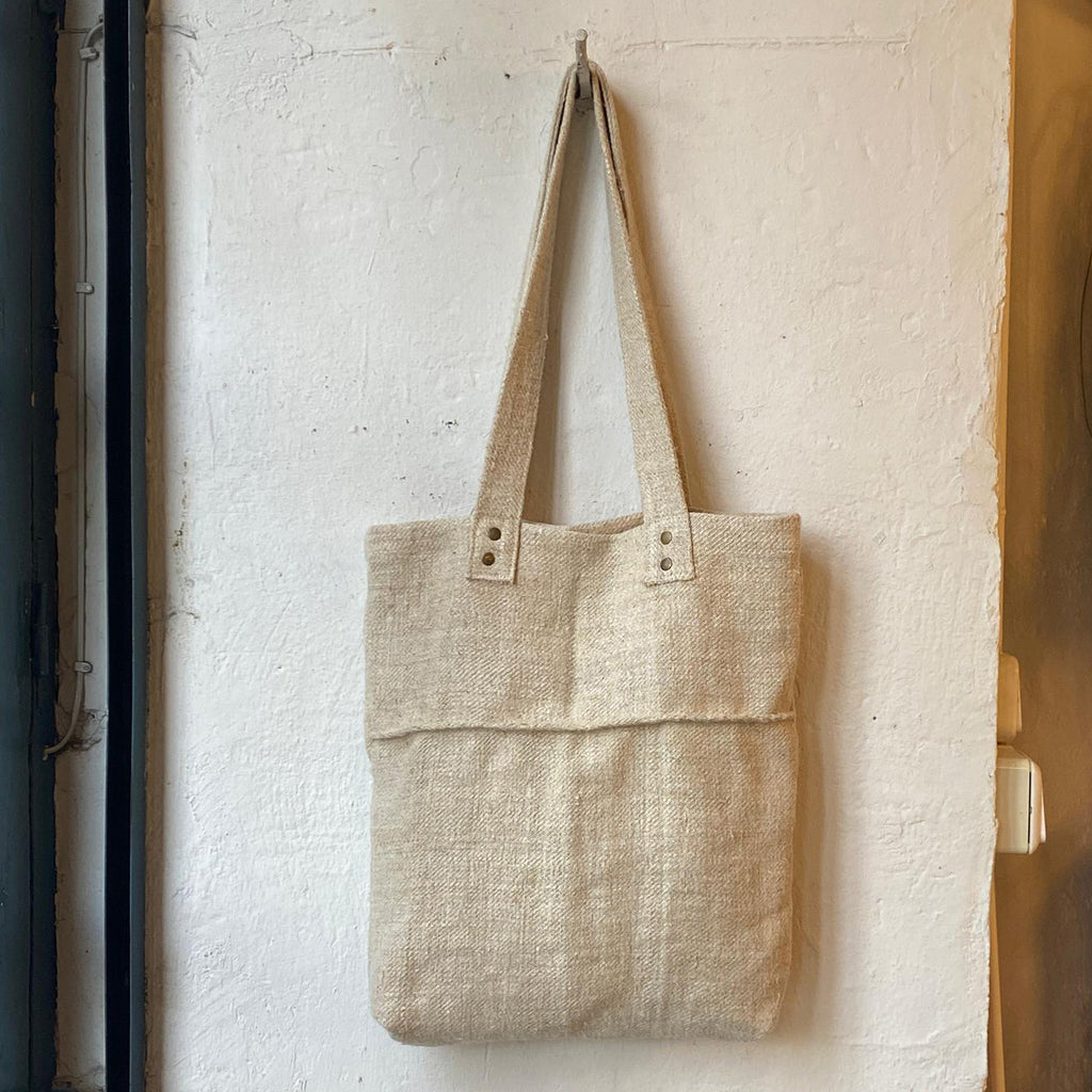 ANTIQUE LINEN COSTAL TOTE BAG