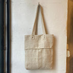ANTIQUE LINEN COSTAL TOTE BAG