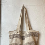 ANTIQUE LINEN COSTAL TOTE BAG