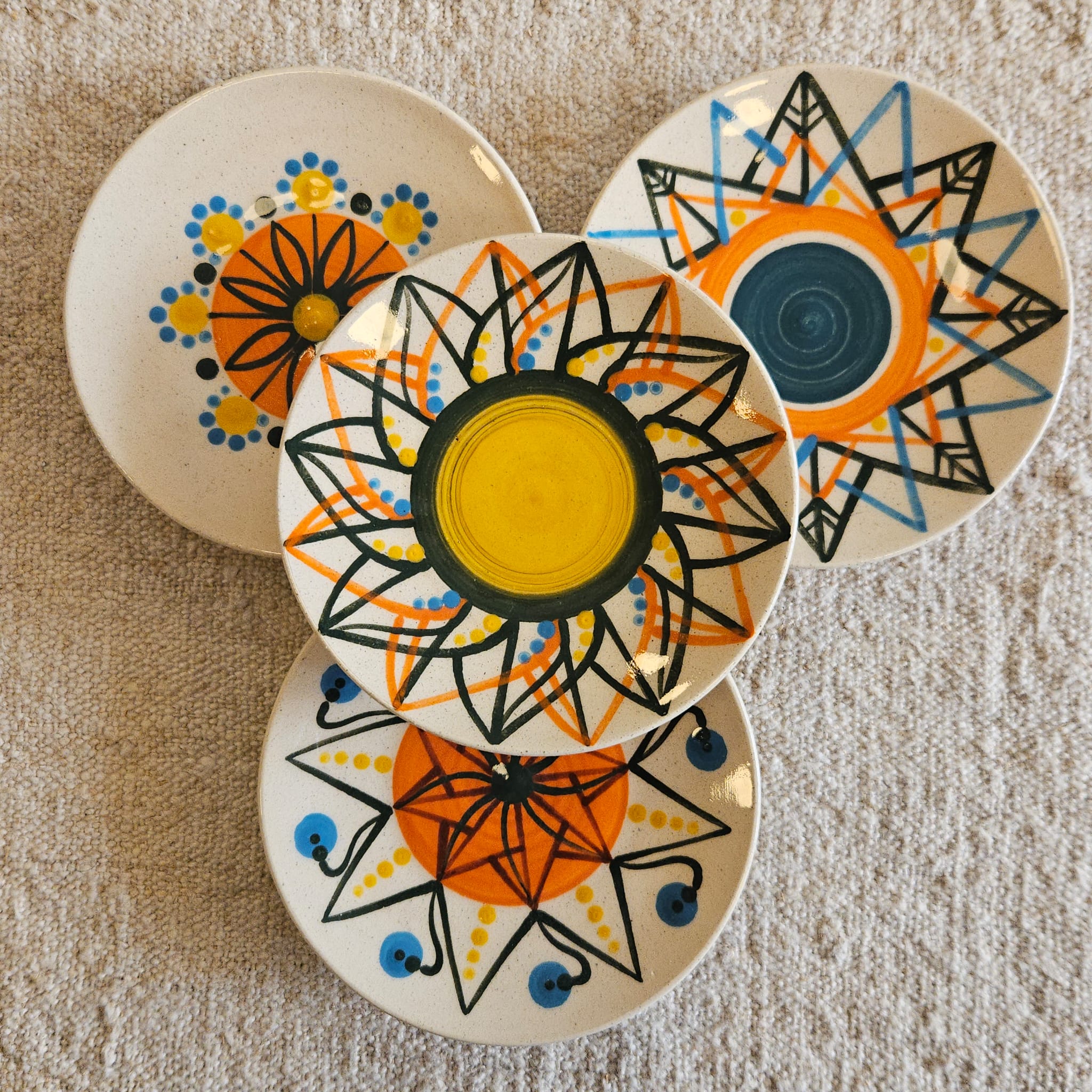 SET 4 PLATOS PAN DECORADO N1 | GALICIA